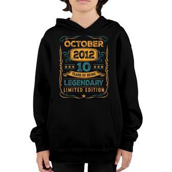 Vintage October 2012 10 Years Old Boy 10Th Birthday Gifts Youth Hoodie - Thegiftio UK