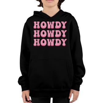 Vintage Pink Howdy Rodeo Western Country Southern Cowgirl V2 Youth Hoodie - Thegiftio UK