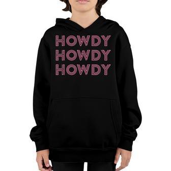 Vintage Pink Howdy Rodeo Western Country Southern Cowgirl V3 Youth Hoodie - Thegiftio UK