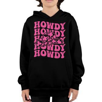 Vintage Pink Howdy Rodeo Western Country Southern Cowgirl Youth Hoodie - Thegiftio UK