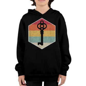 Vintage Retro Escape Room Keys Game Solving Graphic Youth Hoodie - Thegiftio UK