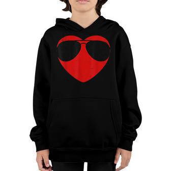 Vintage Retro Red Heart Valentines Day Husband Boyfriend Youth Hoodie - Thegiftio UK