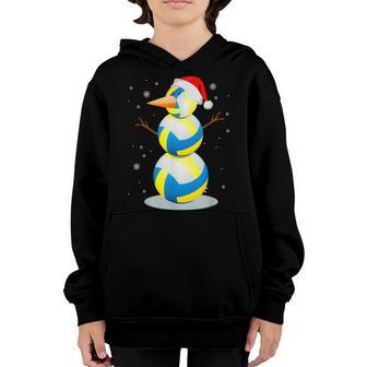 Volleyball Snowman Santa Hat Christmas Soccer Lover Kids Youth Hoodie - Thegiftio UK