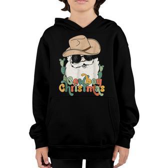 Western Country Cactus Santa Cowboy Christmas Youth Hoodie - Thegiftio UK