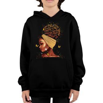 Womens Black Girl Afro American Melanin Natural Hair Queen Youth Hoodie - Thegiftio UK