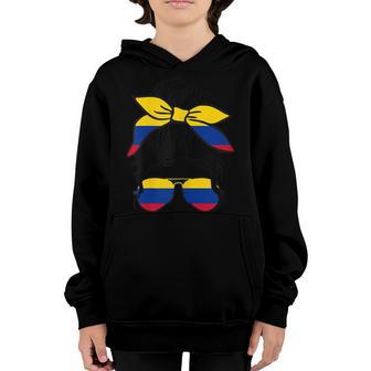 Womens Colombia Colombian Flag Pride Girl Hispanic Funny Cute Youth Hoodie - Thegiftio UK