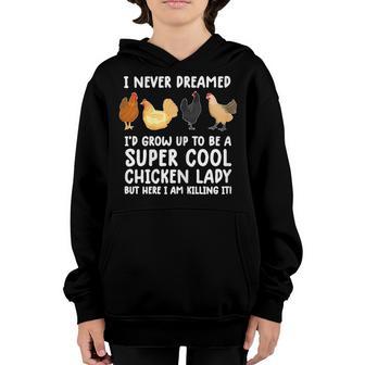 Womens Cool Chicken Women Girls Funny Chicken Farmer Youth Hoodie - Thegiftio UK