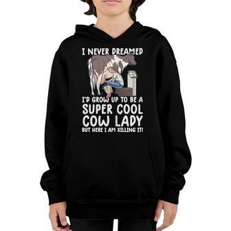 Womens Cool Cows For Women Girls Funny Cow Farmer Farm Youth Hoodie - Thegiftio UK