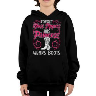 Womens Forget Glass Slippers This Princess Wears Boots Funny Cowboy Youth Hoodie - Seseable