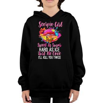 Womens Scorpio Queen Afro Melanin Girl Birthday For Black Women V4 Youth Hoodie - Thegiftio UK