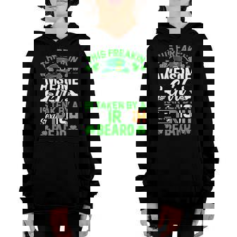 Womens This Girl Is Taken By An Irish Beard Man - St Patricks Day Youth Hoodie - Thegiftio