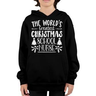 World’S Greatest Christmas School Nurse Youth Hoodie - Thegiftio UK