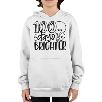 100 Days Brighter Happy 100 Days Of School Back To School Youth Hoodie - Thegiftio