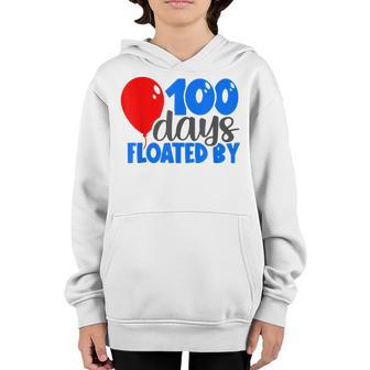 100 Days Floated By 100Th Day Of School Colorful Balloon Youth Hoodie - Thegiftio UK