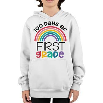 100 Days Of First Grade Happy 100Th Day Of School Rainbow  Youth Hoodie