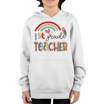 100 Days Of First Grade Teacher Back To School Teacher Life Youth Hoodie - Thegiftio UK