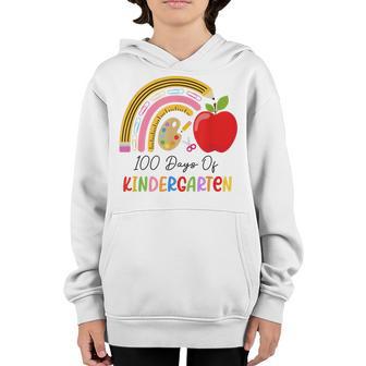 100 Days Of Kindergarten Happy 100Th Day Of School V3 Youth Hoodie - Thegiftio UK