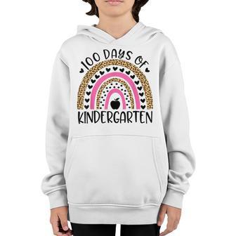 100 Days Of Kindergarten School Teacher Smarter Rainbow Youth Hoodie - Thegiftio UK