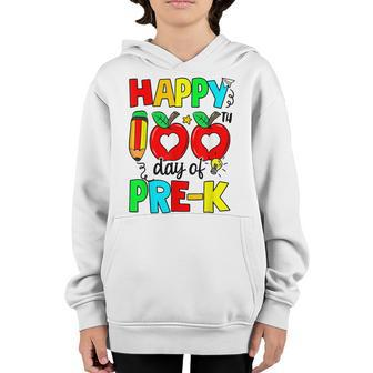 100 Days Of Pre K - Happy 100Th Day Of School Teacher Kids Youth Hoodie - Seseable