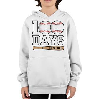 100 Days Of School Baseball 100Th Day Of School Teacher Kids Youth Hoodie - Thegiftio UK