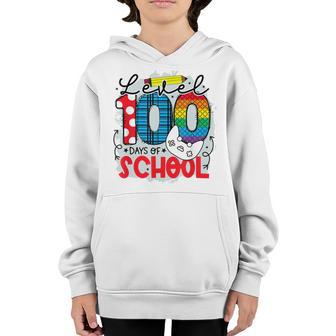 100 Days Of School For Boys Level Completed Gamer V2 Youth Hoodie - Thegiftio UK