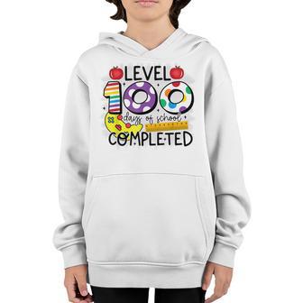 100 Days Of School For Boys Level Completed Gamer V3 Youth Hoodie - Thegiftio UK