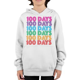 100 Days Of School Happy 100Th Colourful Day Back To School Youth Hoodie - Thegiftio UK