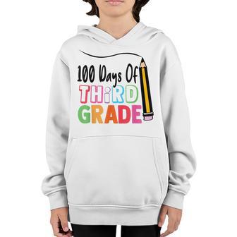 100 Days Of Third Grade Back To School Happy 100Th Day Youth Hoodie - Thegiftio UK
