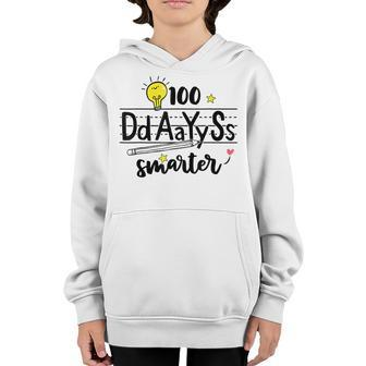 100 Days Smarter 100Th Day Of School Outfit English Teacher Youth Hoodie - Seseable