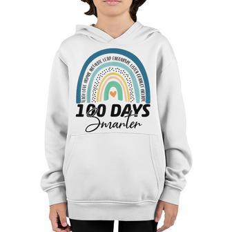 100 Days Smarter Rainbow Happy 100Th Day Of School Teacher V3 Youth Hoodie - Thegiftio UK
