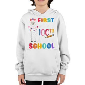 100Th Day Of School No Prob Llama 100Th Day First Grade Youth Hoodie - Thegiftio UK