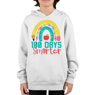 100Th Day Of School Teacher 100 Days Smarter Boho Rainbow V5 Youth Hoodie - Thegiftio UK