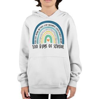 100Th Day Of School Teacher 100 Days Smarter Rainbow V15 Youth Hoodie - Thegiftio UK