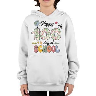 100Th Day Of School Teachers Kids Child Happy 100 Days V15 Youth Hoodie - Thegiftio UK