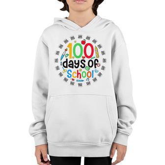 100Th Day Of School Teachers Kids Child Happy 100 Days V26 Youth Hoodie - Thegiftio UK