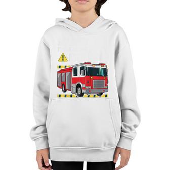 Kids 4Th Birthday Boy Fire Truck 4 Four Year Old Firefighter  Youth Hoodie