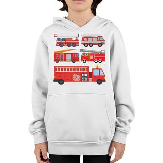 Types Of Fire Truck Toddler Boy Firefighter Trucks Gift   Youth Hoodie