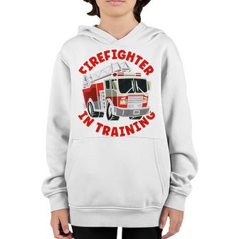 Kids Firefighter In Training Boys Fire Truck Toddler  Youth Hoodie