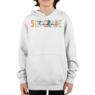 5Th Grade Retro Teacher Team Fifth Grade Squad Girls Boys Youth Hoodie - Thegiftio UK