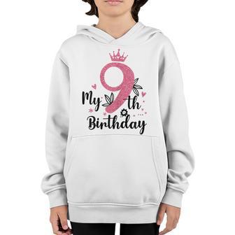 9 Years Old Birthday Girl Gifts 9Th Birthday Youth Hoodie - Thegiftio UK