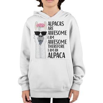 Alpacas Are Awesome Llama Alpaca Apparel For Women Kids Youth Hoodie - Thegiftio UK