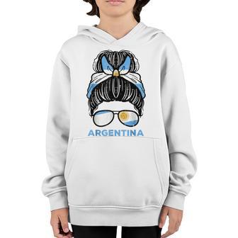 Argentina Flag Hairbun Women Girls Youth Hoodie - Thegiftio UK