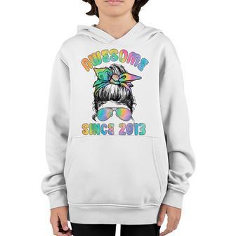 Awesome Since 2013 Tie Dye 9Th Birthday Decorations For Girl Youth Hoodie - Thegiftio UK