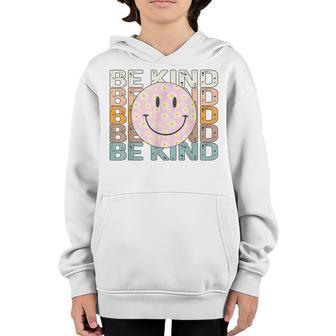 Be Kind Vintage Retro Cute Smile Face Orange Unity Day Kids Youth Hoodie - Thegiftio UK