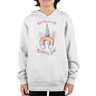 Best Friend Of The Birthday Girl Unicorn Face Youth Hoodie - Thegiftio UK