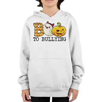 Boo Anti Bullying Funny Halloween Orange Unity Day Boy Girls Youth Hoodie - Thegiftio UK