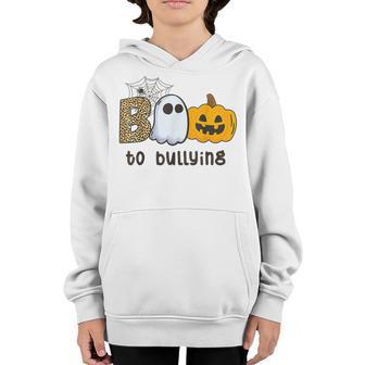 Boo Anti Bullying Funny Halloween Orange Unity Day Girls V2 Youth Hoodie - Thegiftio UK