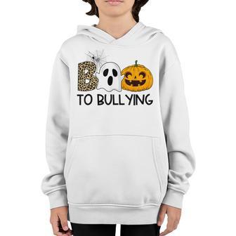 Boo To Bullying Orange Anti Bullying Unity Day Halloween Kid Youth Hoodie - Thegiftio UK