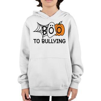 Boo To Bullying Orange Anti Bullying Unity Day Halloween Kid Youth Hoodie - Thegiftio UK