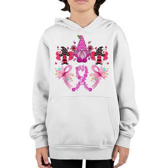 Breast Cancer Awareness Gnome Pumpkin Pink Ribbon Women Kids V2 Youth Hoodie - Thegiftio UK